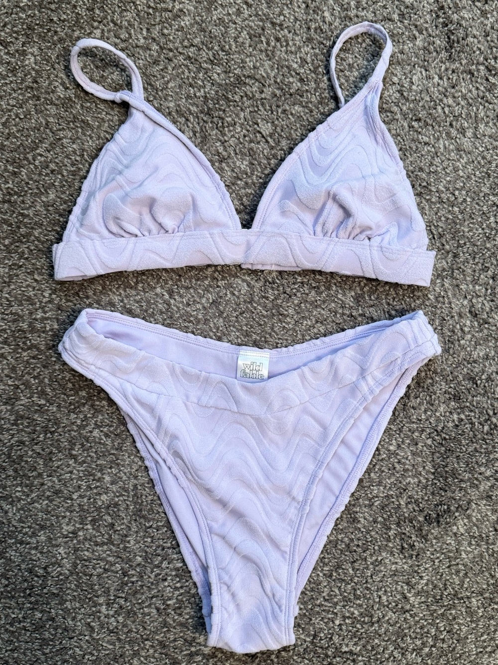 Textured Light Lavender Bikini Set Small